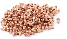 Copper Solid Rivets Head Round Strength Durability Shank 1/8" x 1/4 200 Pieces