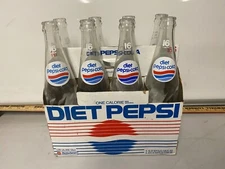 Pepsi Cola 8 Pack 16 Oz Glass Bottles Vintage  Case Pint Diet Pepsi
