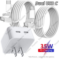 For iPad Pro/Air Samsung Android 35W USB C Fast Charger Adapter PD Type C Cable