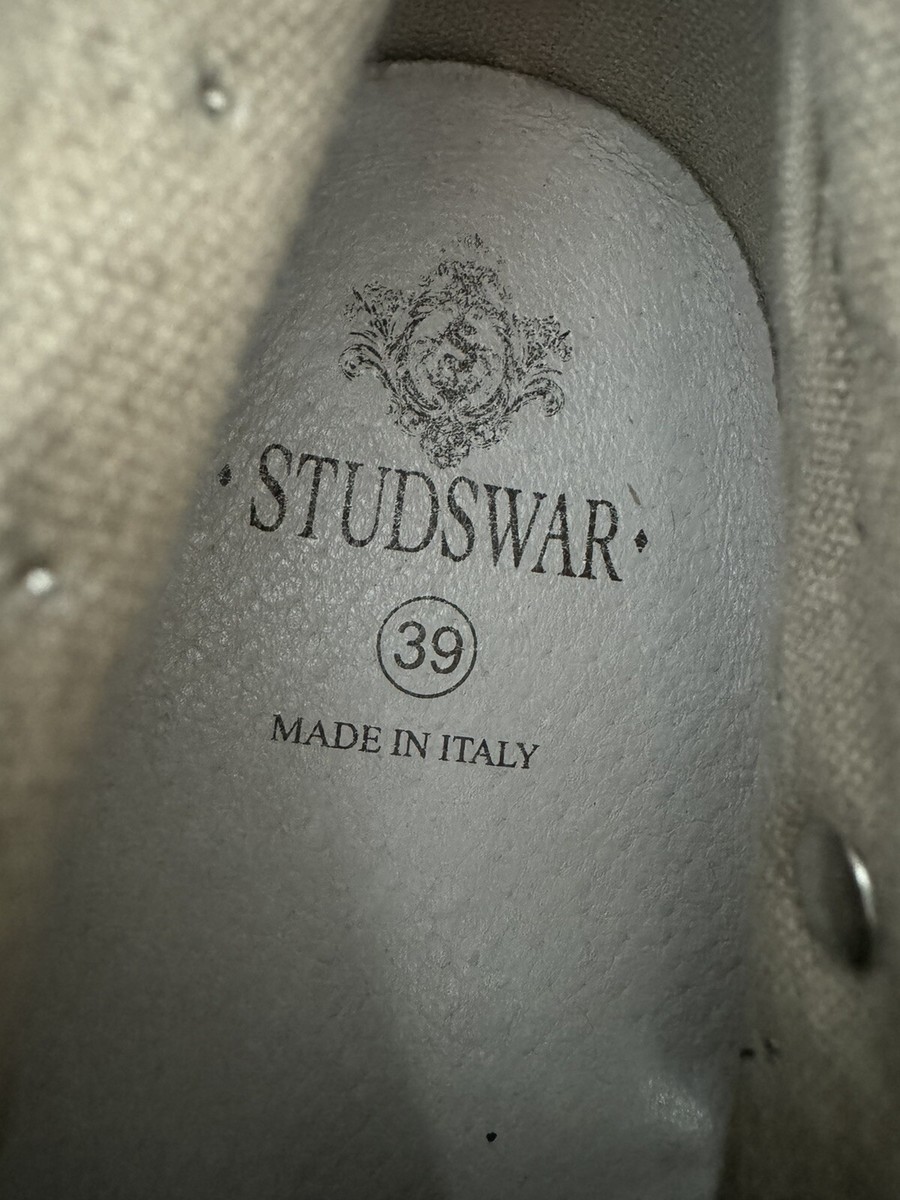 STUDSWAR Size 39 JOY Hi Top Sneaker Skull Stud Shoe Punk Tan Hot 
