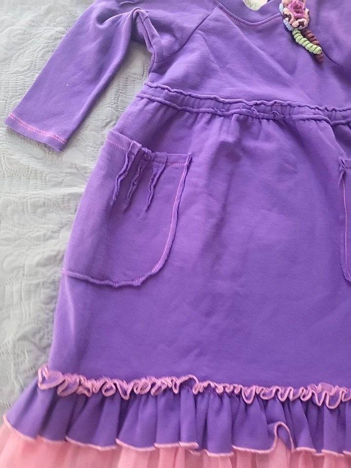 Vestido Lemon Loves Lime Niñas Manga Larga Volantes Talla 2-3 Foto 3 de 4