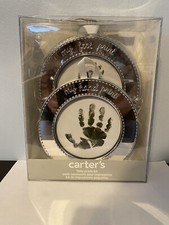 NEW FACTORY SEALED CARTER'S HAND AND FOOT PRINT KEEPSAKE SILVER BABY KIT