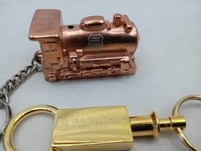 2, Vintage Union Pacific Railroad Keychains, Locomotive, Goldtone, Original