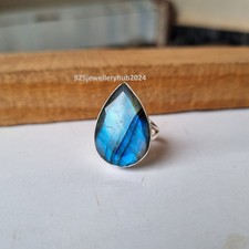 Nice Labradorite Gemstone Ring 925 Sterling Silver Anniversary Gift Ring PG6531