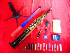 No brand soprano saxophone black lacquer OJ custom high grade very good