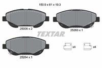 1X Textar 2500601 Bremsbelagsatz Scheibenbremse FüR Toyota