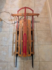 Vintage Gladding Champion Fastback No. 645 Wooden Sled – 37" Floating Steering