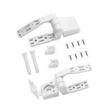 White Plastic Toilet Seat Hinge Replacement with Bolts Screw and Nuts for Rep...
