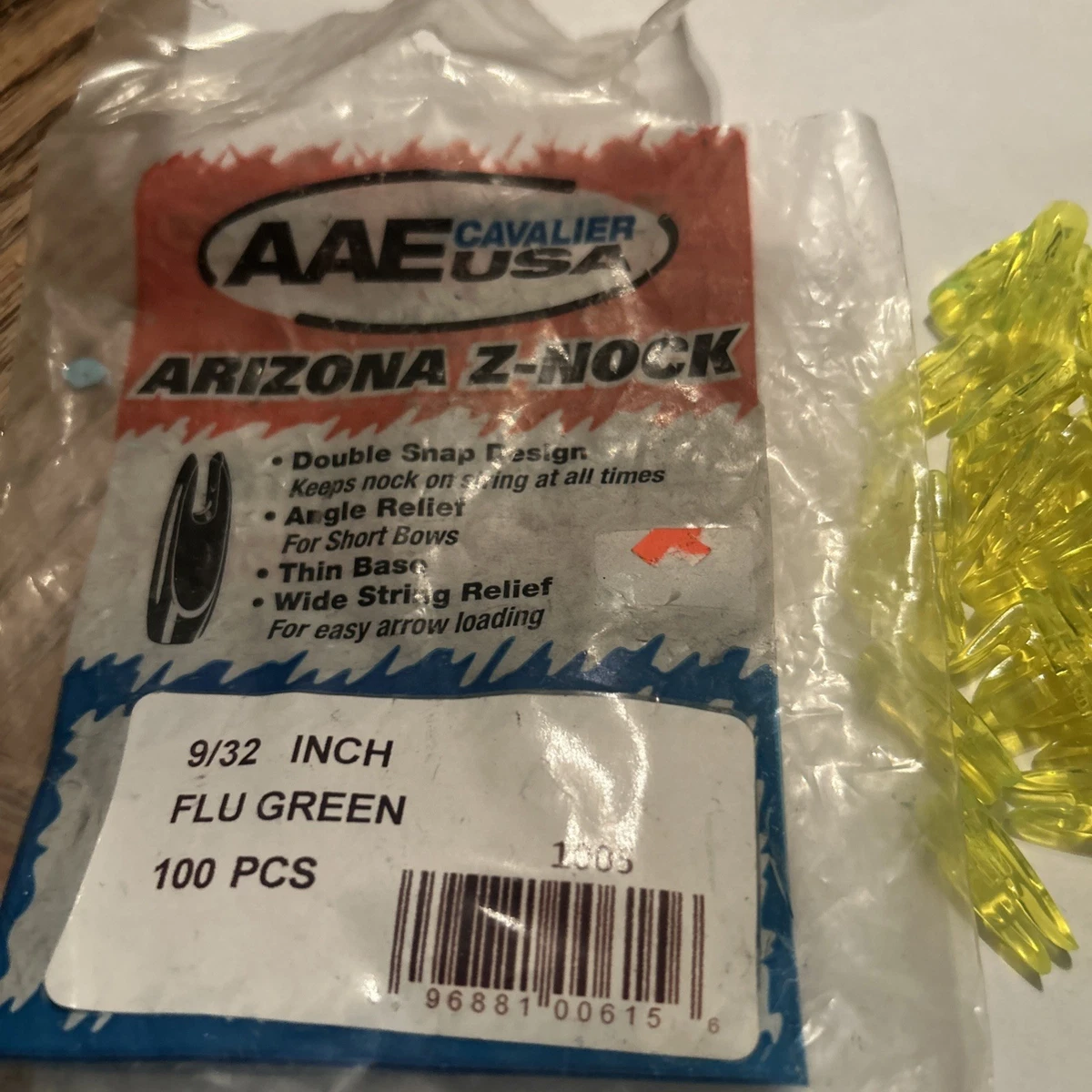 AAE Arizona Z Nock 9/32 Flu Green 100 PK