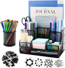 Desk Organizers Caddy and Accessories with 7 Compartments Pen Holder / 72 Clip