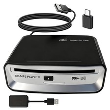 Doikce Portable CD Player for Car Personal Audio Walkman USB AUX Cable Black
