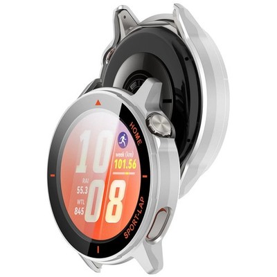 Schutzhülle mit Glas für Huawei Watch GT Runner 2 Bizon Case Cover Silber-Orange