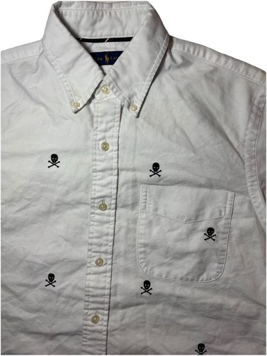 Ralph Lauren Skull & Crossbones besticktes Hemd Herren M Kurzarm Knopfleiste - Bild 4 von 9