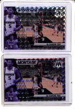 (2) Lot 2021-22 Panini Mosaic De'Aaron Fox Mosaic Prizm Montage #25 Kings