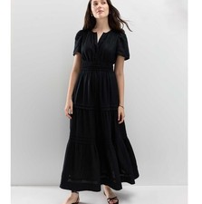 Quince Black Women’s Maxi Tiered 100% Organic Black Size Medium