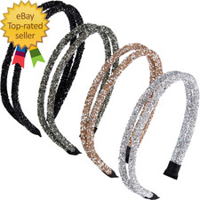 4 Pieces Rhinestone Hair Band Double Crystal Side Band Imitation Diamond Crystal