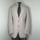 1960s Lincoln Square Mens 38R 42" Blazer Sport Coat Suit Jacket Pink Beige USA