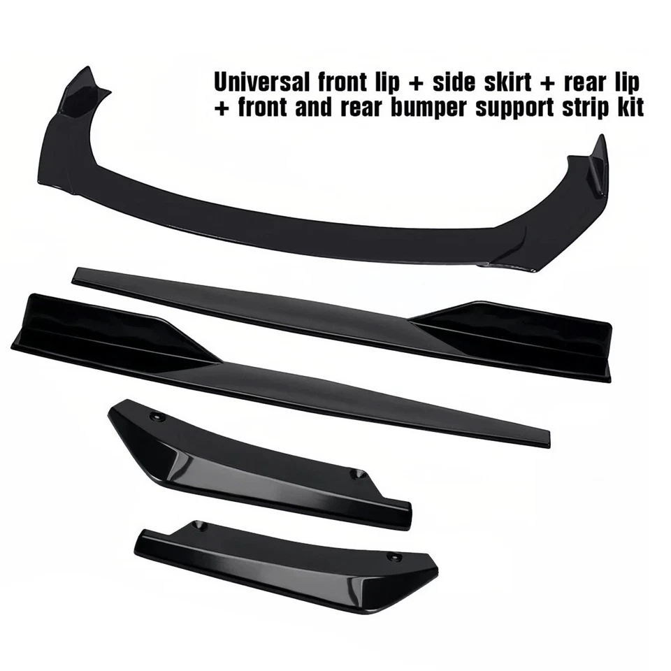 For Dodge Grand Caravan 99-20 Front Bumper Lip Splitter Spoiler Glossy Black Kit - Image 2 of 4