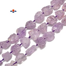 Light Amethyst Rough Nugget Chunks Beads Size 20-30mm 15.5'' Strand 20-30mm