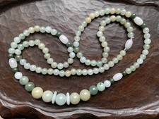 100 Natural Grade A Untreated Multi-Color Jadeite Jade Beads Necklace 25 J 008