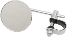 Emgo 3in Chrome Round Side View Mirror Clamp-on 4in Stem Leftright