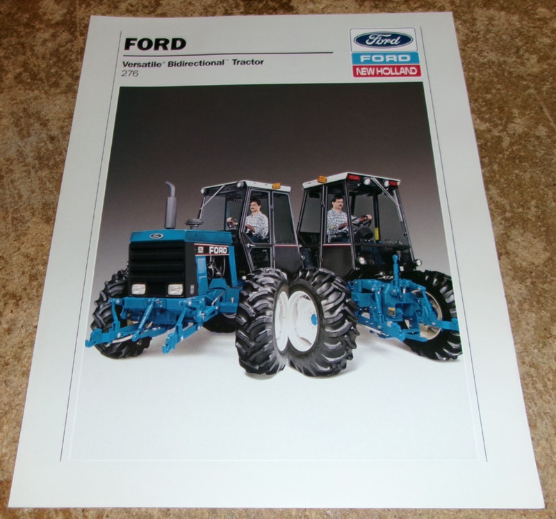1990 ford/new holland 276 bidirectional tractor 2 page brochure nice used