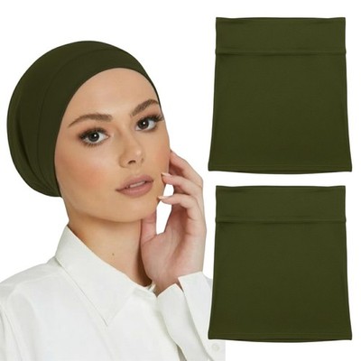 2er Pack Unterschal Schlauch Haube Mütze Damen dehnbar Hijab Haar Halstuch Kopfbedeckung