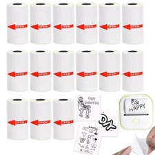 15 Rolls 53x28mm White Thermal Sticker Paper for Phomemo T02/M02/M02S/PRO Min...