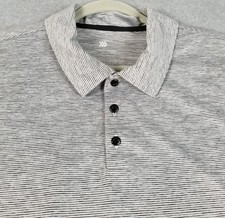 all in motion Polo Shirt Men  s 2XL XXL Black White Striped Short Sleeve Stretch