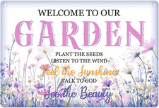 Welcome to our Garden Sign Garden Rules Art Print Poster Wall Decor Lavender Pur