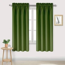 DWCN Olive Green Blackout Curtains - Thermal Insulated, 80% Room Darkening, Priv