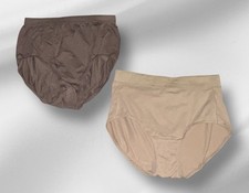 Lot of 2 Vanity Fair Brief High Waisted Shiny Silky Panties Womens 8/XL NOS