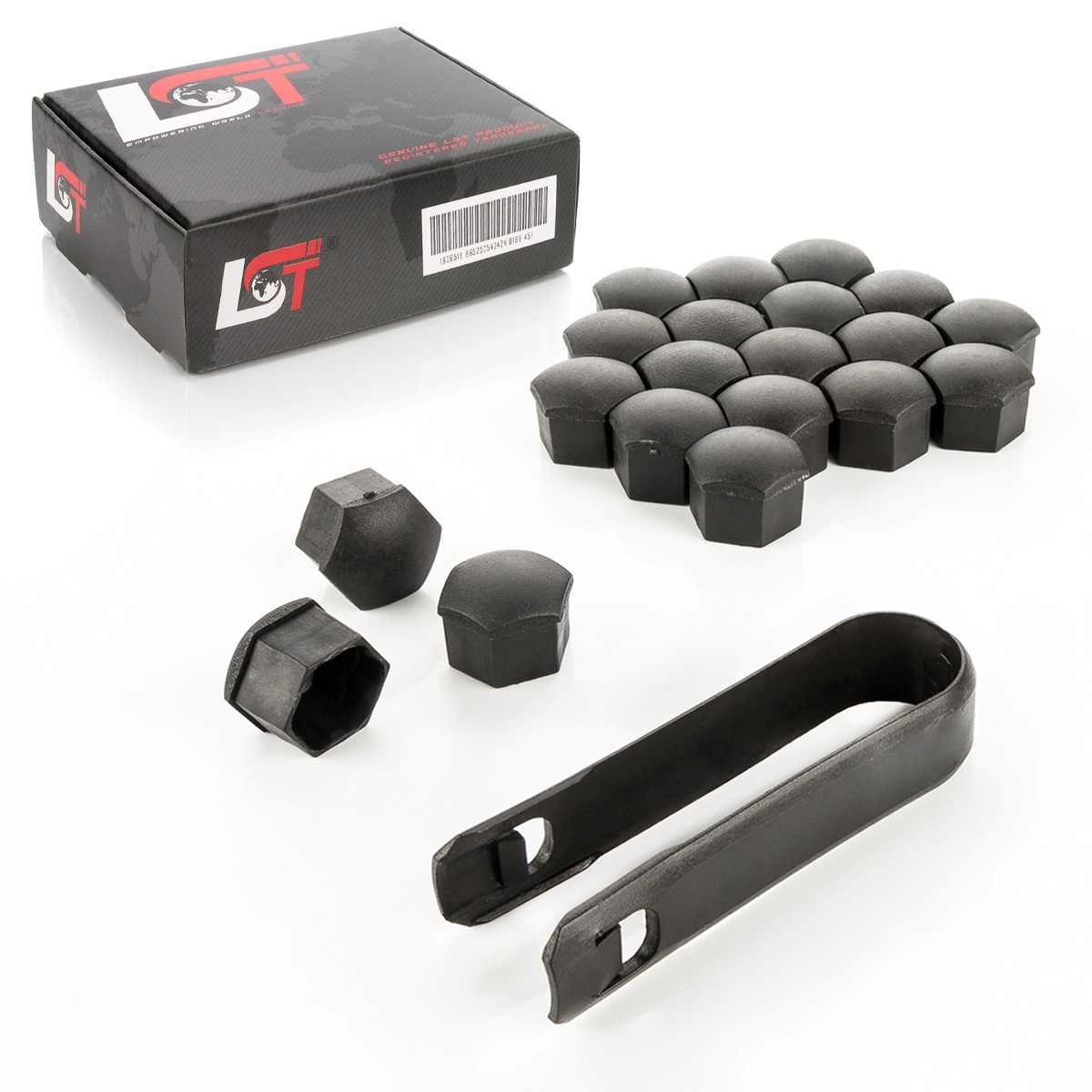 20x Shrouds Wheel Screw Caps Wheel Bolt Black Rough 0 21/32in for Mitsubishi