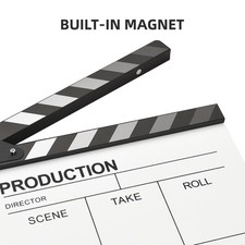 Acrylic Clapperboard Film Clapboard Movie Director's Slate Cut Action QZLM