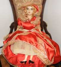 26-Inch Vintage Composition Boudoir Doll with Soft Body