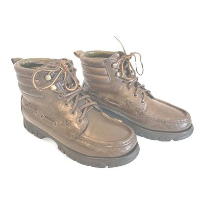  VintagevRalph Lauren Women s Brown Leather Moc Toe Boots Sz 8B W1001971-206