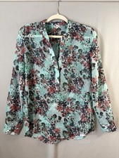 Kut from the Kloth Floral Swiss Dot Semi Sheer Blouse Made in USA sz M Boho Chic