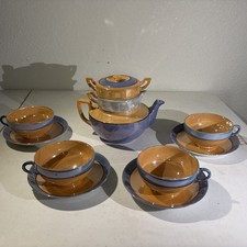 Rare Takito Japanese Hand Painted Tea Set 12pcs