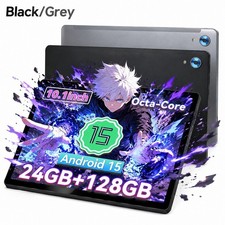 10.1 inch Android 15 Tablet Octa-core 24GB RAM 128GB ROM IPS LCD WIFI Black/Gray