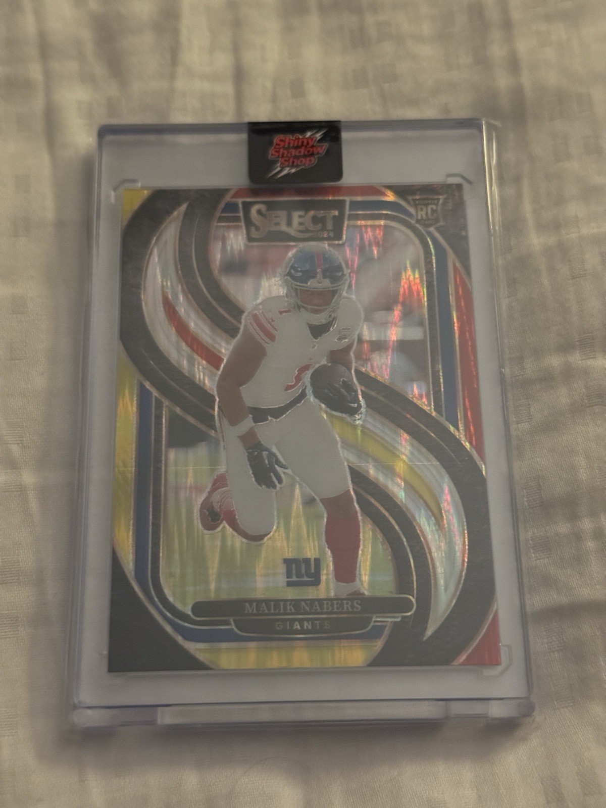 2024 Panini Select - Premier Level Malik Nabers #116 Red & Yellow Shock Prizm...