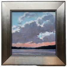 Original DEBORAH QUINN MUNSON 'Clearing Sky' Pink Clouds Contemporary PAINTING