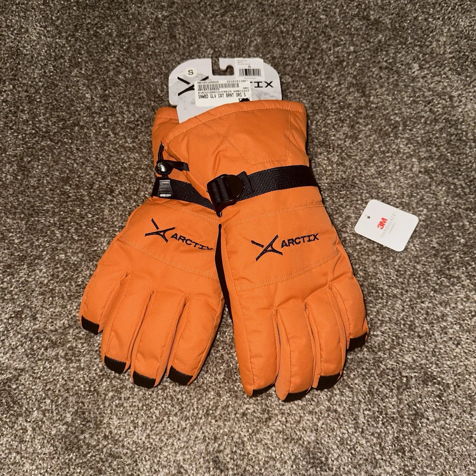 Arctix Gloves Men’s Size Small Insulated Snowcat Winter Cold Weather 3M Orange