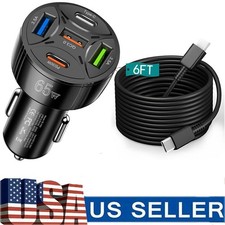 65W USB Type C Phone Fast Car Charger For Motorola Moto G Play/Power/Stylus2024