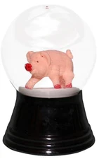 Alexander Taron PR1240 Perzy Snowglobe, Small Pig, 2.5"H x 1.5"D, White
