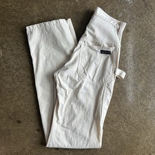 Vintage 80  s Dee Cee Cotton Canvas White Carpenter Pants  Size 26x36