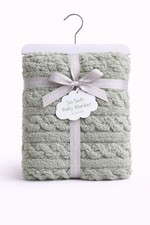 So Soft Pet Blanket 30x40 Sage Green Braided Cozy Throw for Dogs  Cats
