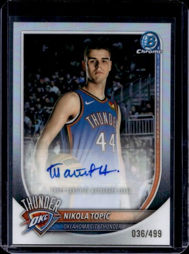 2025-26 Bowman Nikola Topic Chrome Auto Autograph Refractor #/499 Thunder
