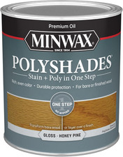 Polyshades Wood Stain  Polyurethane Finish   Quart, Honey Pine, Gloss