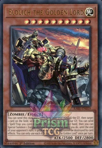 1st ed Eldlich the Golden Lord ultra rare RA01-EN019 Yugioh