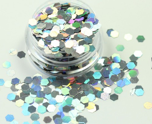 HEX Shape 1 . 8" Nail Art Glitter Summer 15 COLOURS Glitter flakes festival UK - Picture 4 of 59